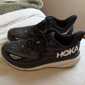 Hoka Black and White Athletic Shoes